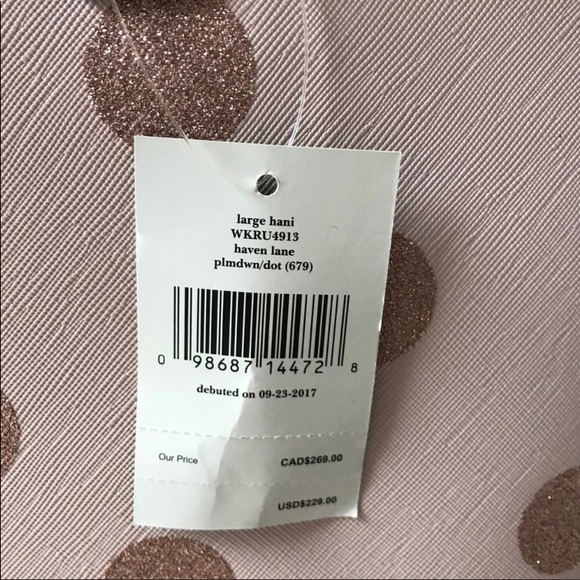 NWT KATE SPADE HANI HAVEN LANE POLKA DOT LARGE BAG - Picture 4 of 8